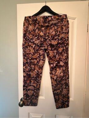 Peruvian Connection Brown Floral Print Trousers